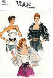 8531 1983 VOGUE PULLOVER RUFFLE SS / STRAPPY CAMISOLE PATTERN 8-12